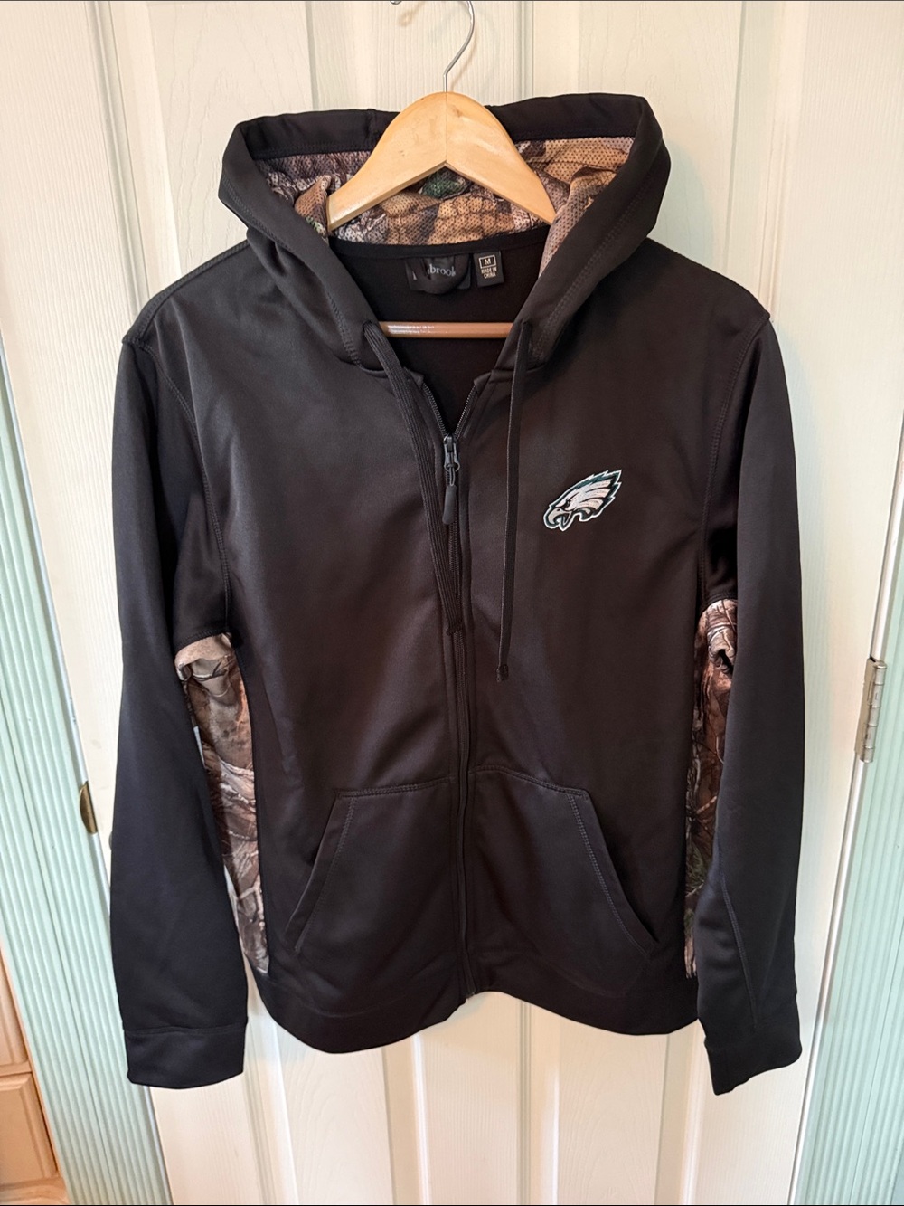 Dunbrooke Black Hooded Philadelphia Eagles Lightweight Jacket w/Realtree Camo